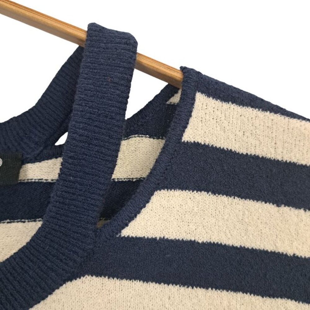 Veronica Beard Jeans Nautical Navy & White Stripe Knit Top Size M - Picture 5 of 7